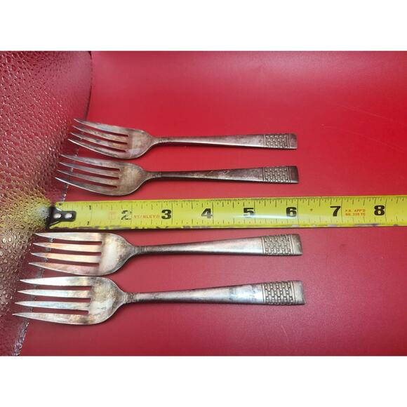 National Silver Co Calvalcade Salad Forks Set of 4 Silverplate 6" 1946 Vintage - Picture 2 of 8
